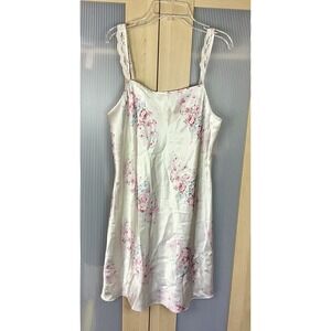 Pink Victorias Secret Satin Babydoll Coquette Chemise Slip Dress M Nightie